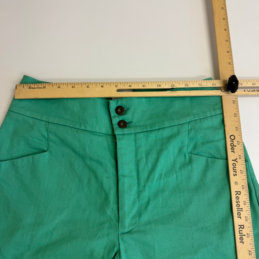 Koshka Mashka Paris Pants Womens 40 FR Green French Raw Hem Retro Straight Leg - Picture 7 of 9